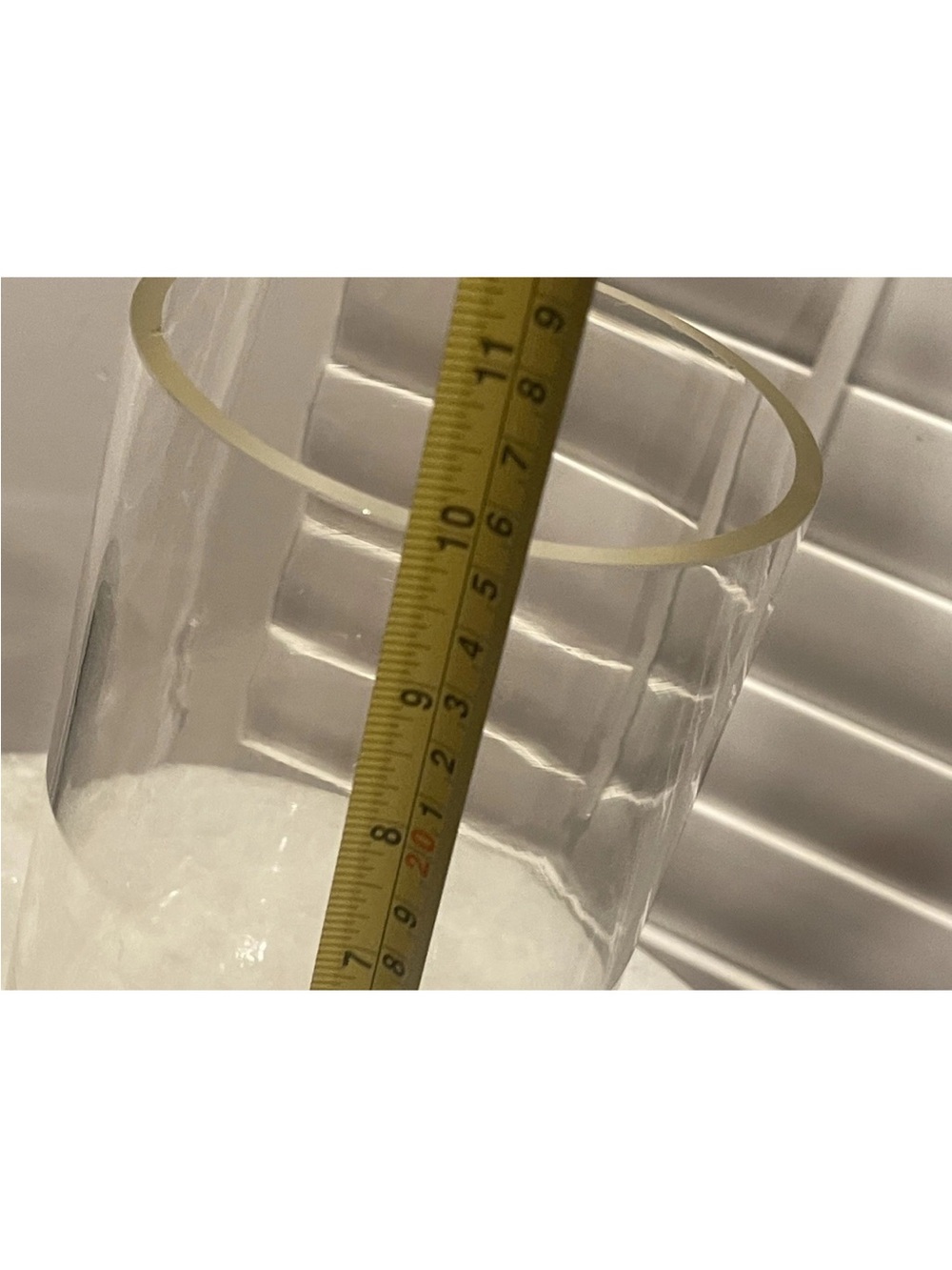 Cylinder Heavy Duty glass vase Used Not Brand New, Has A Yellow Hue Please Look - Picture 3 of 5